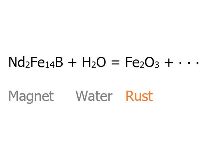 Formula for rust on a magnet
