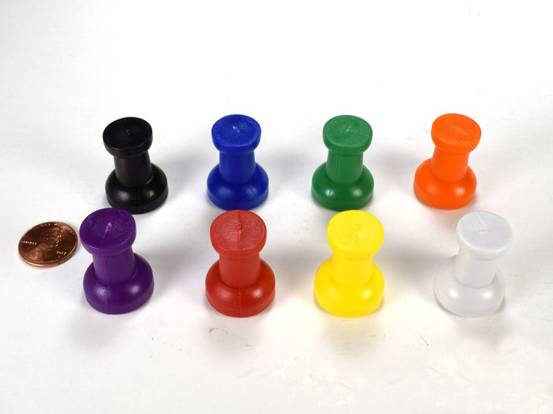 Pack of large magnetic thumbtacks in a variety of colors