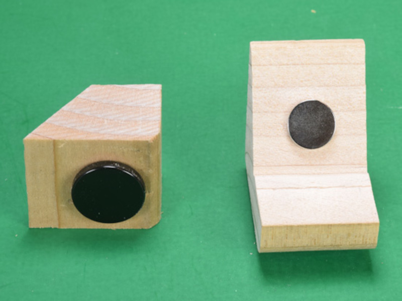 Attaching magnets to wood tool holder blocks