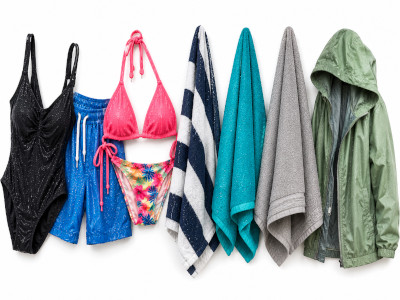 Wet clothes, towel, jacket hanging on cruise hook magnets