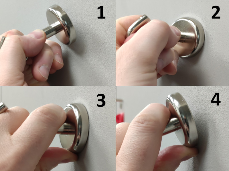 Instructions on how to safely attach and remove cruise ship hook magnets
