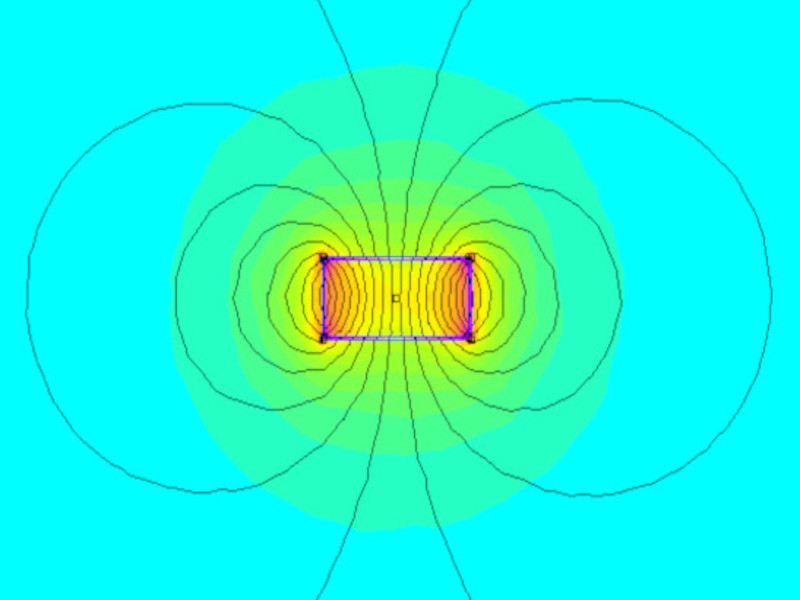 Visualization of the magnetic field of a disc magnet
