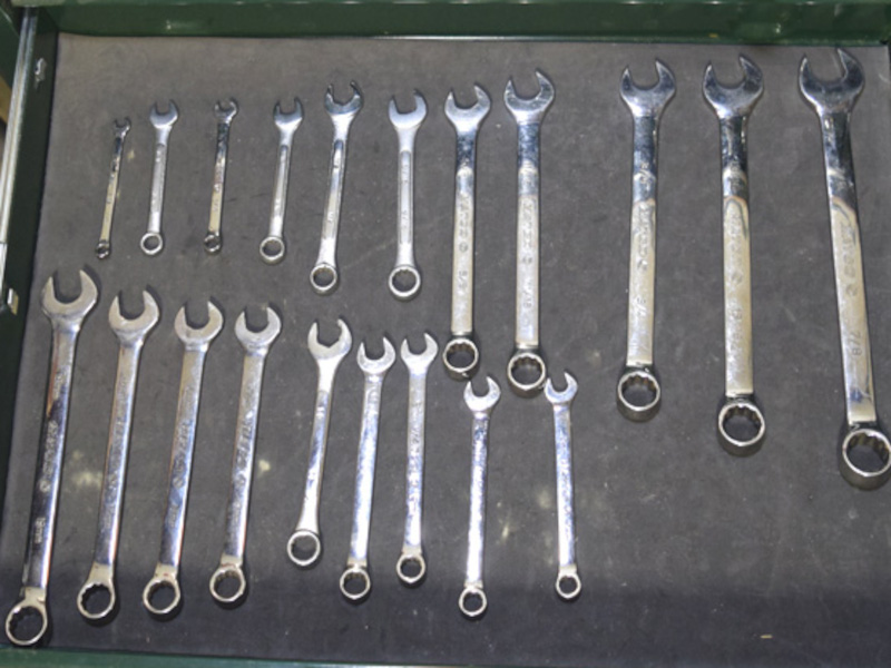 Tools neatly organized with magnetic tool drawer liner