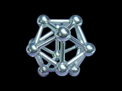 Large magnetic icosahedron art sculpture