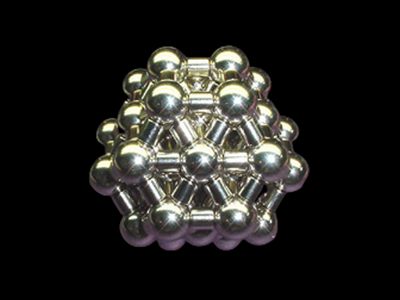 Large magnetic octahedron art sculpture