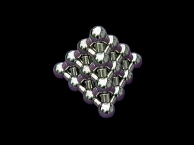 Large magnetic tetrahedron art sculpture