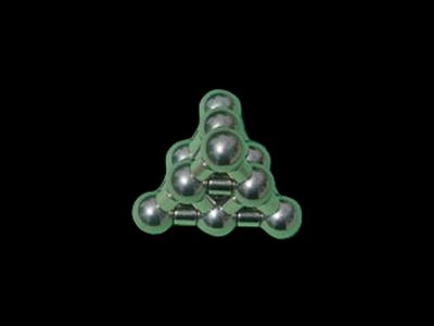 Small magnetic tetrahedron art sculpture