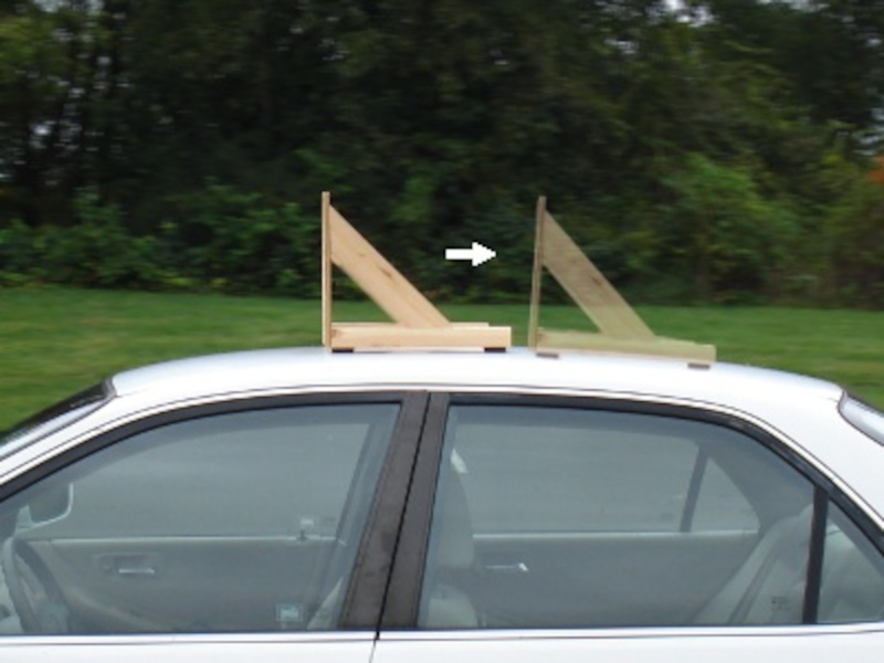 Rubber magnets holding a sign to a vehicle roof