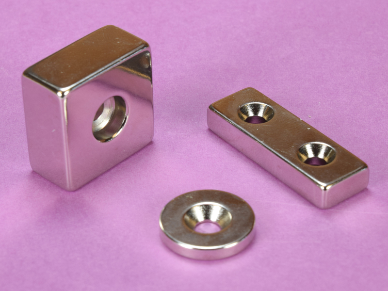 Neodymium ring and block countersunk magnets