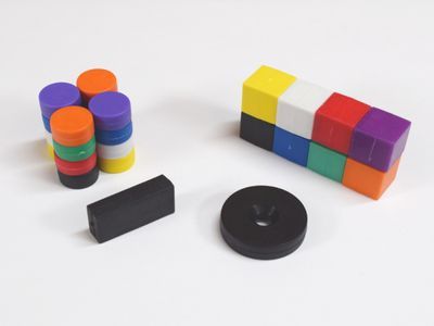 Plastic coated magnets in various colors and shapes