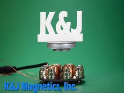 Floating the K&J logo using electromagnets