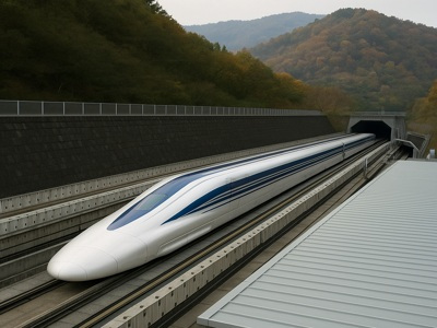 train levitating and moving at insane speeds