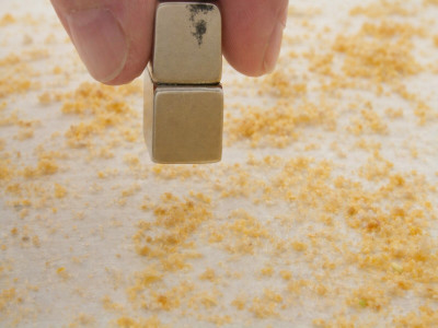 magnets attracting iron in cereal