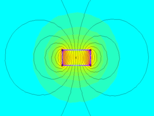 Showing what a magnetic field of a disc magnet looks like