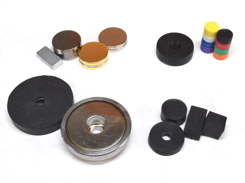 Assortment of neodymium magnets with a large variety of different coatings and platings