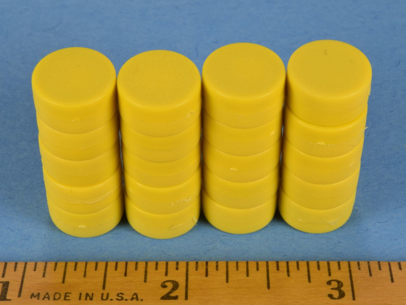 Yellow plastic coated neodymium disc magnet - D84PC-YEL