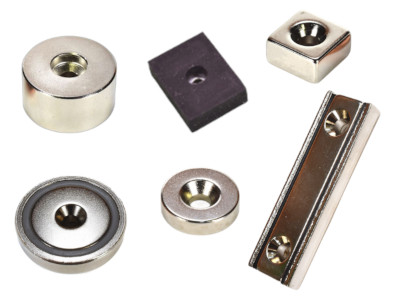 Countersunk and counterbored neodymium magnets with screw hole