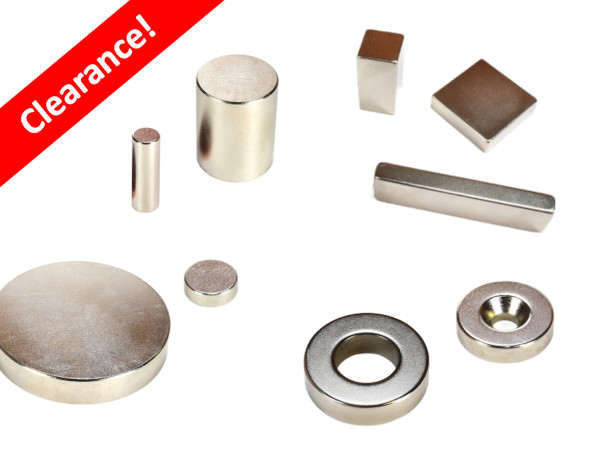 Surplus neodymium disc, cylinder, cube, bar, ring magnets at heavily discounted prices