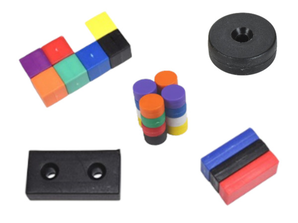 Waterproof plastic coated neodymium magnets in multiple colors