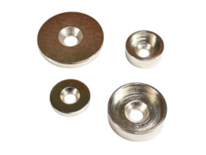 Steel cup and washer magnetic closures
