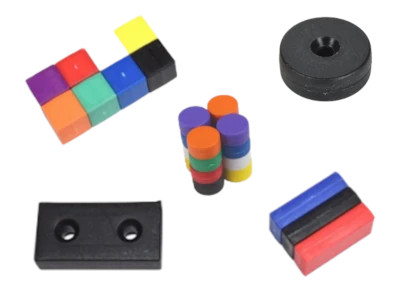Waterproof plastic coated neodymium magnets in multiple colors