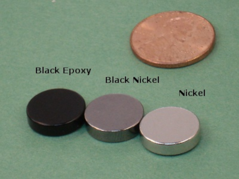 Available plating options for neodymium magnets