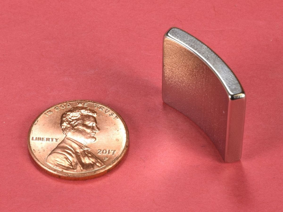 2 1/4 OD x 2 ID x 3/4 Inch 45° Neodymium Rare Earth Arc Segment
