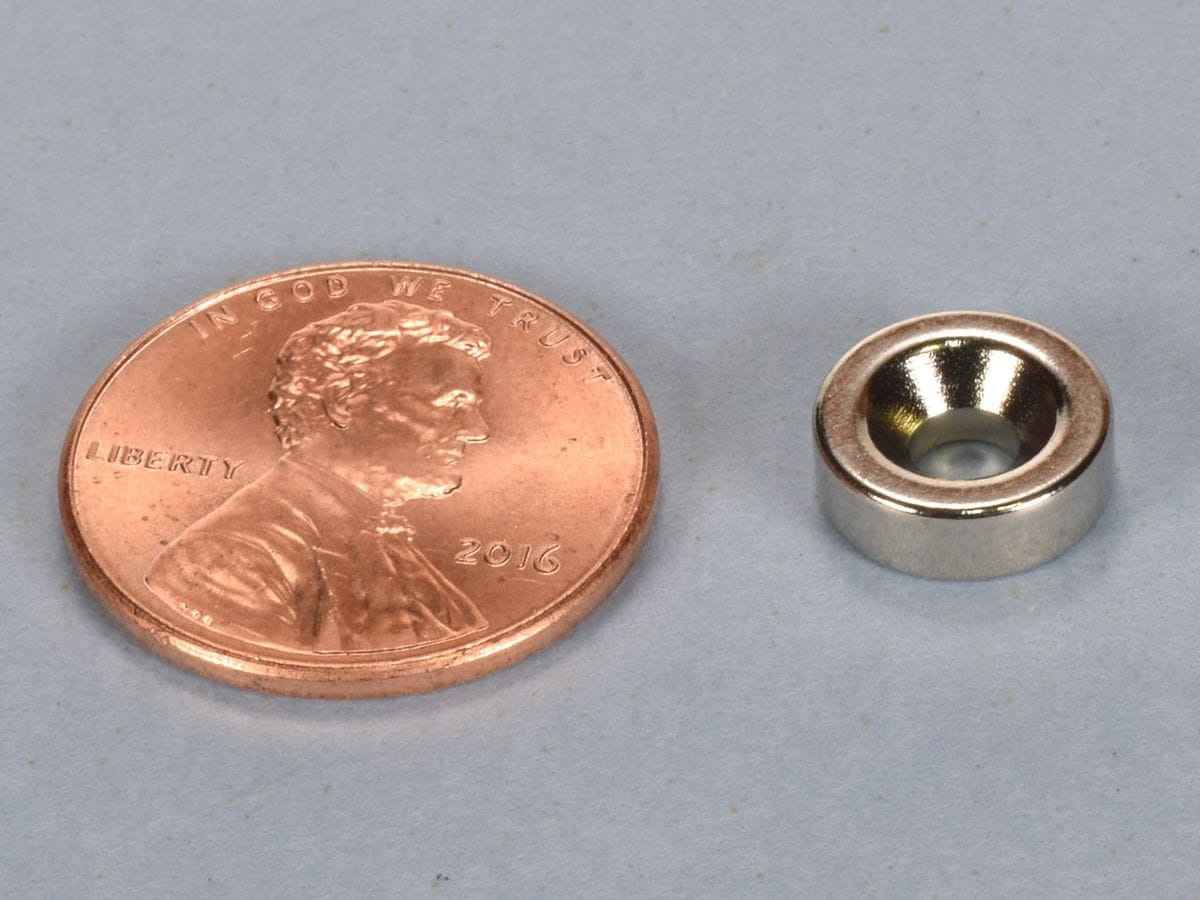 3/8 x 0.136 x 1/8 Inch Neodymium Rare Earth Countersunk Ring