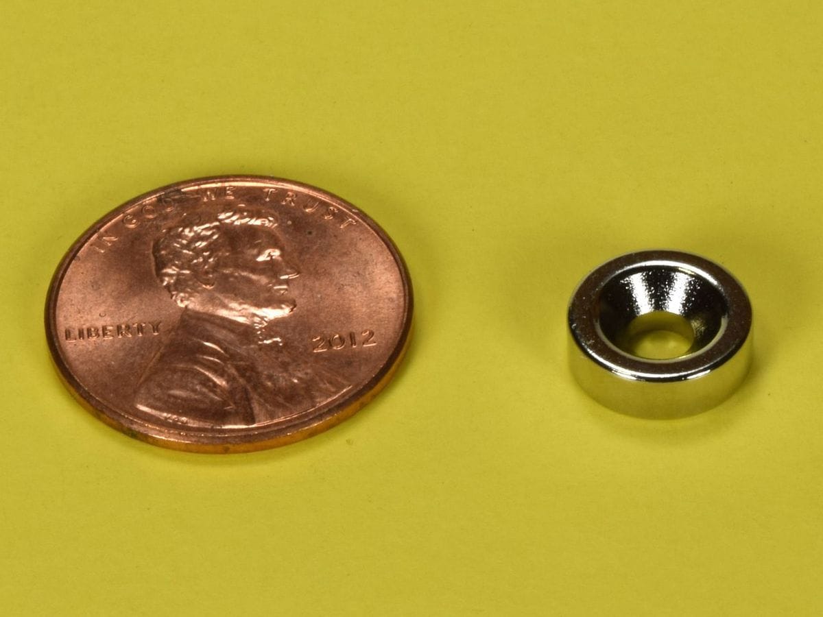 3/8 x 0.136 x 1/8 Inch Neodymium Rare Earth Countersunk Ring