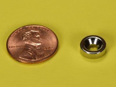 3/8 x 0.136 x 1/8 Inch Neodymium Rare Earth Countersunk Ring