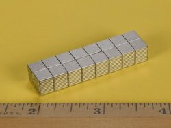 b4401 - 1/4 x 1/4 x 1/32 Inch Neodymium Rare Earth Block Magnet N42 -2