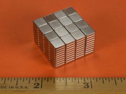 b441-n52 - 1/4 x 1/4 x 1/16 Inch Neodymium Rare Earth Block Magnet N52 -2
