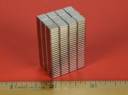 b441 - 1/4 x 1/4 x 1/16 Inch Neodymium Rare Earth Block Magnet N42 -2