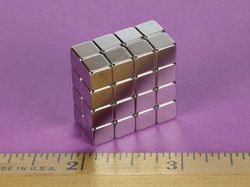 b444 - 1/4 x 1/4 x 1/4 Inch Neodymium Rare Earth Cube Magnet N42 -2