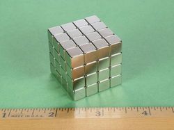b555 - 5/16 x 5/16 x 5/16 Inch Neodymium Rare Earth Cube Magnet N42 -2