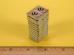bc82cs-p-n52 - 3/4 x 1/2 x 1/8 Inch Neodymium Rare Earth Countersunk Block Magnet N52 1 Pair-2