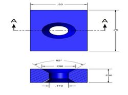 bc84dcs-n52 - 3/4 x 1/2 x 1/4 Inch Neodymium Rare Earth Countersunk Block Magnet N52 -2