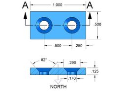 bx082cs-s - 1 x 1/2 x 1/8 Inch Neodymium Rare Earth Countersunk Block Magnet N42 -2