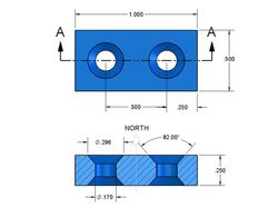 bx084dcs-n52 - 1 x 1/2 x 1/4 Inch Neodymium Rare Earth Countersunk Block Magnet N52 -2