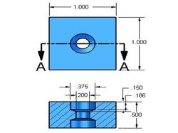 bx0x08dcb - 1 x 1 x 1/2 Inch Neodymium Rare Earth Counterbored Block Magnet N42 -2