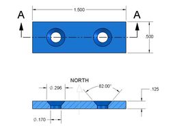 bx882cs-n - 1 1/2 x 1/2 x 1/8 Inch Neodymium Rare Earth Countersunk Block Magnet N42 -2