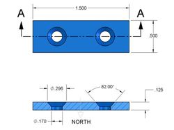 bx882cs-s - 1 1/2 x 1/2 x 1/8 Inch Neodymium Rare Earth Countersunk Block Magnet N42 -2