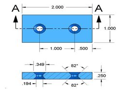 by0x04dcs - 2 x 1 x 1/4 Inch Neodymium Rare Earth Countersunk Block Magnet N42 -2