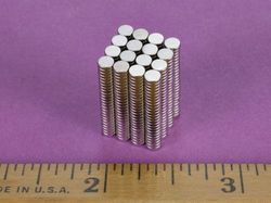 d201 - 1/8 x 1/32 Inch Neodymium Rare Earth Disc Magnet N42 10 Pack-2