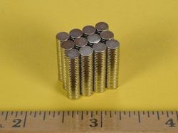 d301-n52 - 3/16 x 1/32 Inch Neodymium Rare Earth Disc Magnet N52 10 Pack-2