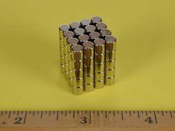 d33 - 3/16 x 3/16 Inch Neodymium Rare Earth Cylinder/Rod Magnet N42 -2