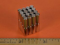 d38 - 3/16 x 1/2 Inch Neodymium Rare Earth Cylinder/Rod Magnet N42 -2
