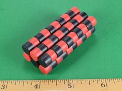 d68pc-rb - 3/8 x 1/2 Inch Neodymium Rare Earth Plastic Coated Cylinder Magnet N42 -2