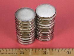 de03 - 7/8 x 3/32 Inch Neodymium Rare Earth Disc Magnet N42 -2
