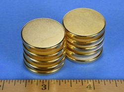 dx02g-n52 - 1 x 1/8 Inch Neodymium Rare Earth Gold Plated Disc Magnet N52 -2